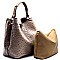 D0190-LP Ostrich Print Embossed 2 Bag In 1 Hobo