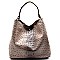 D0190-LP Ostrich Print Embossed 2 Bag In 1 Hobo