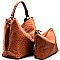 D0190-LP Ostrich Print Embossed 2 Bag In 1 Hobo