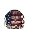 Vintage American Flag Print Rhinestone Western Fringed Round Cross Body MH-D0311