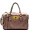 D0328-LP Turn-lock 3 Compartment Boston Satchel