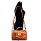 D0328-LP Turn-lock 3 Compartment Boston Satchel