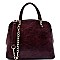 D0344-LP Braided Handle 3 Compartment Dome Satchel