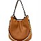 Studded Strap Chain Accent Hobo Bag