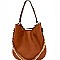 Studded Strap Chain Accent Hobo Bag