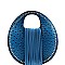 Fringe Accent Ostrich Print Cut-out Handle 2-Way Medium Satchel MH-D0495