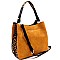 Double-Compartment Leopard Print Side 2-Way Hobo