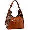 EXTENDABLE LEOPARD PRINT STRAP HOBO