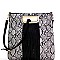 SNAKE PRINT FRINGE ACCENT TWO-WAY SATCHEL