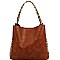 2 in 1 Knot Accent Snake Print Hobo