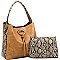 2 in 1 Knot Accent Snake Print Hobo