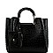 3 COMPARTMENT OSTRICH PRINT 2 IN 1 SATCHEL
