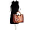 3 COMPARTMENT OSTRICH PRINT 2 IN 1 SATCHEL