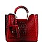 3 COMPARTMENT OSTRICH PRINT 2 IN 1 SATCHEL