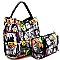 2 in 1 Pop Art Magazine Print Side Pocket Hobo Bag