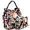 2 in 1 Pop Art Magazine Print Side Pocket Hobo Bag