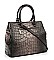 ALLIGATOR DAVID JONES METAL ACCENT SATCHEL