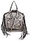 Moto Jacket Design Fringed Backpack / Shoulder Bag