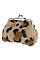 PACK OF 12 ASSORTED COLOR LEOPARD PRINT FAUX FUR COIN PURSE
