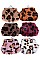 PACK OF 12 ASSORTED COLOR LEOPARD PRINT FAUX FUR COIN PURSE