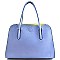 Celebrity Contrasting Color Interior 5 Compartment Satchel-Tote