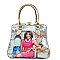Michelle Obama Rhinestone Closure Satchel & Wallet Set Handbag