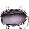2-Way Ostrich Print Embossed Classic Dome Satchel