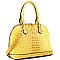 2-Way Ostrich Print Embossed Classic Dome Satchel