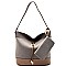 String Accent 2 Tone Suede Hobo SET WITH WALLET