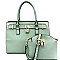 [S]DF2051D-LP Padlock Accent 2 in 1 Satchel with Cross Body SET
