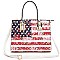 US Flag Flower Print Tote