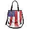 CELEBRITY USA FLAG FRINGE TOTE