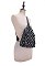 Distressed Checkered Denim Sling Bag