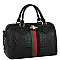 Croc Alligator Queen Bee Stripe Boston Bag Satchel