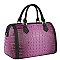 Croc Alligator Queen Bee Stripe Boston Bag Satchel