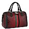 Croc Alligator Queen Bee Stripe Boston Bag Satchel