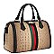 Croc Alligator Queen Bee Stripe Boston Bag Satchel