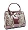Leopard Padlock Accented Satchel Purse