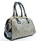 JEWEL TOP METAL FRAME TEXTURED BOUTIQUE SATCHEL