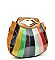 FANCY MULTI COLOR STRIPE SATCHEL BAG