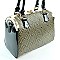 BOXY SHAPE METAL FRAME TEXTURED BOUTIQUE SATCHEL