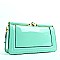 Quality Framed Patent Designer Jewel-top Clutch