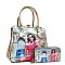 Michelle Obama Rhinestone Closure Satchel & Wallet Set Handbag