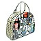 Magazine Print Rhinestone Stud Spike Round Tote