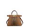 Two-Tone Ostrich Satchel / Crossbody Bag