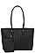 2 IN 1 LEAF PRINT TOTE BAG SET