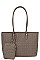 2 IN 1 LEAF PRINT TOTE BAG SET