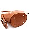 2-Way Bamboo Handle Accent Lizard Print Fan Satchel