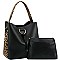 2 in 1 Knot Accent Leopard Cheetah Print Hobo