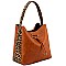 2 in 1 Knot Accent Leopard Cheetah Print Hobo